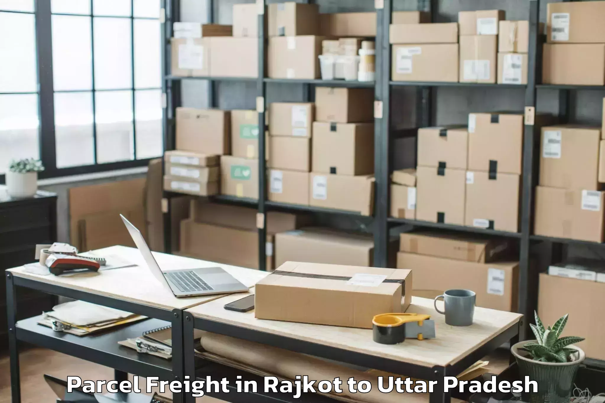 Comprehensive Rajkot to Goshainganj Parcel Freight